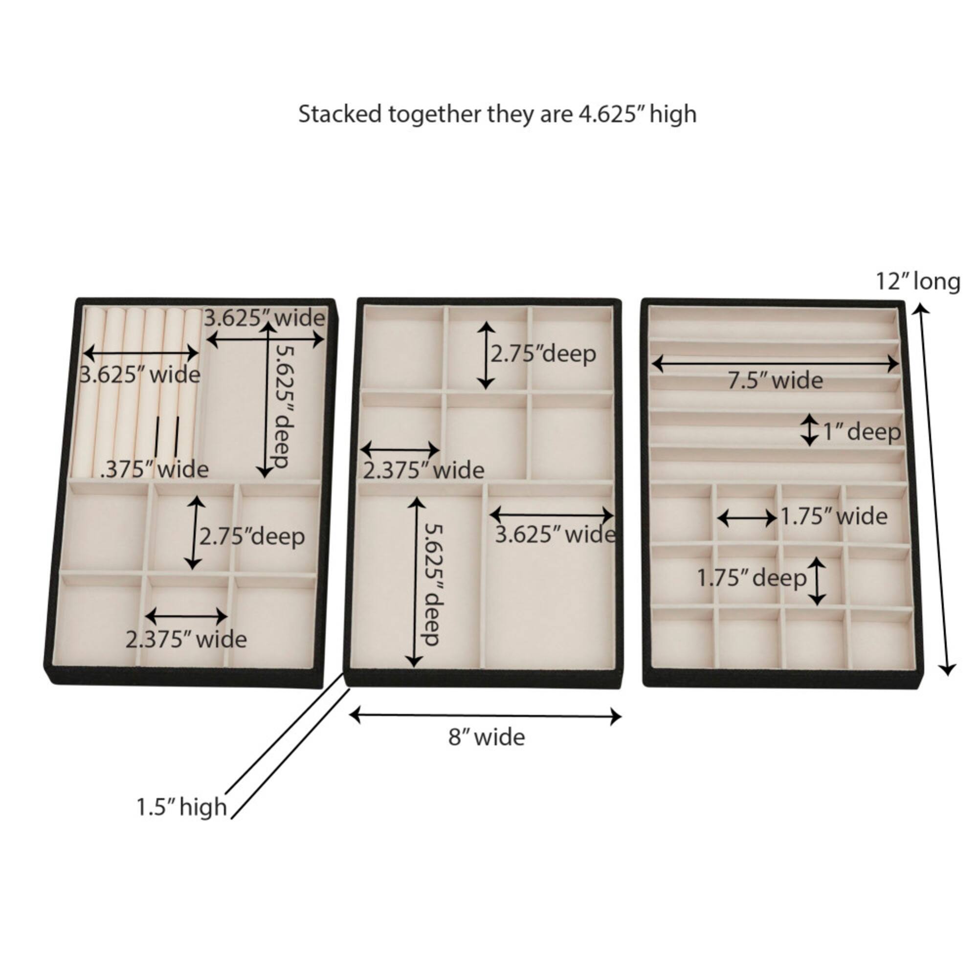 Household Essentials 3-Tier Jewelry Tray